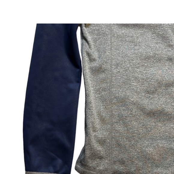 Mens NFL New England Patriots Pullover NFL 1/2 Zip Up Gray Navy Blue - Picture 3 of 8